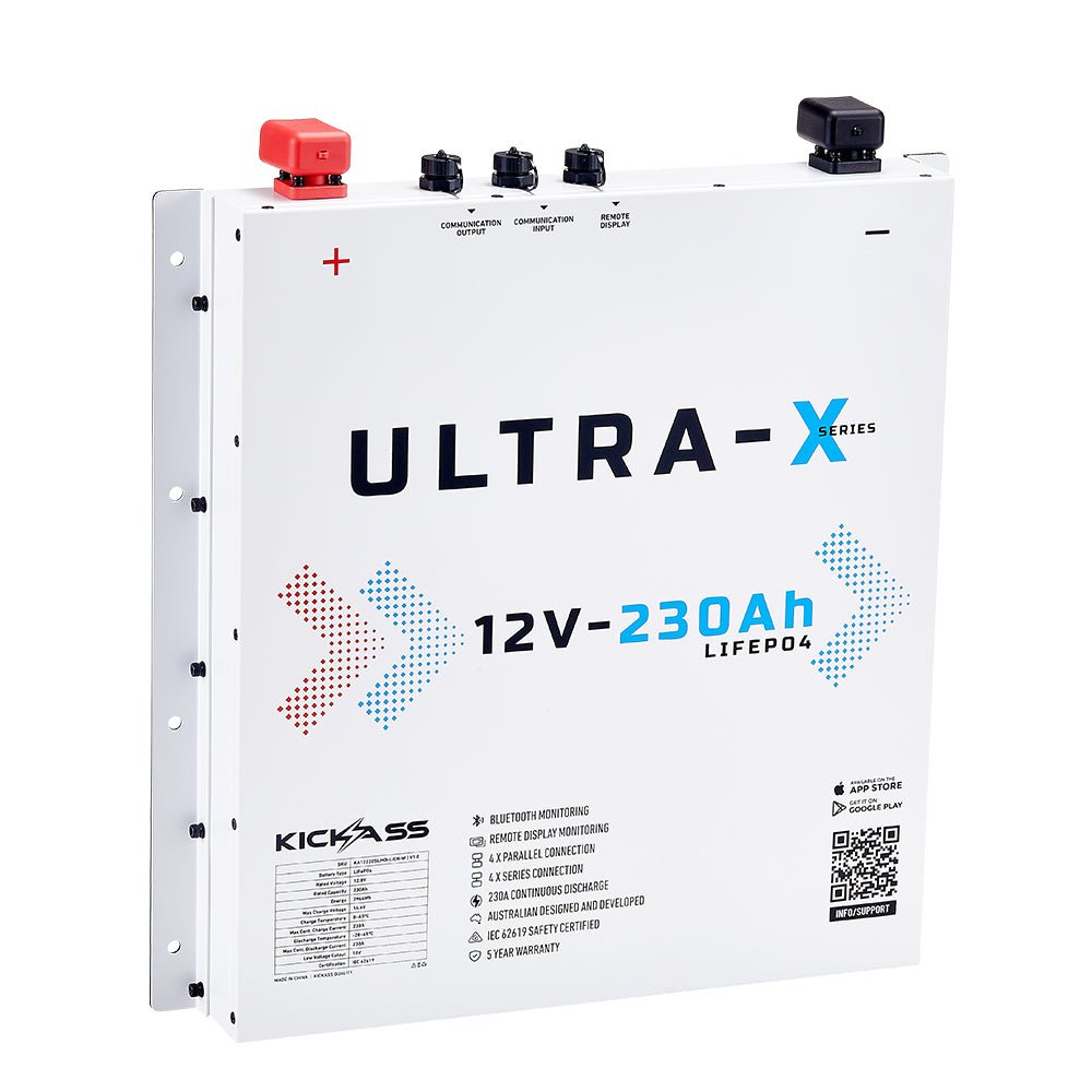 KickAss Ultra-X 12V 230Ah Smart Lithium Slimline Battery