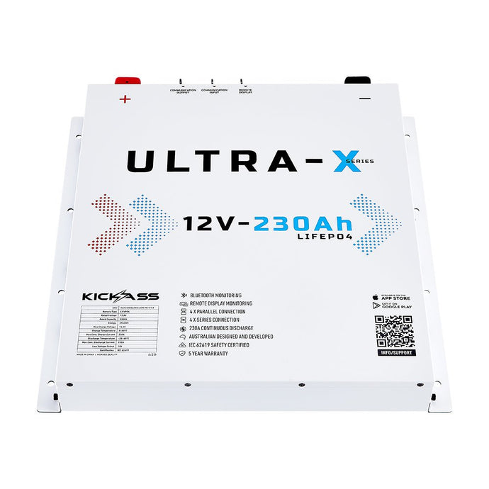 KickAss Ultra-X 12V 230Ah Smart Lithium Slimline Battery