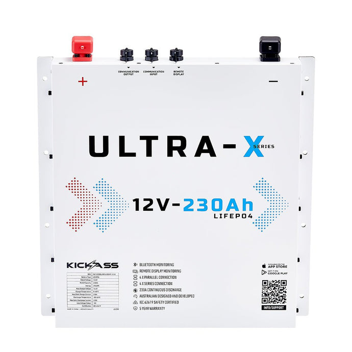 KickAss Ultra-X 12V 230Ah Smart Lithium Slimline Battery