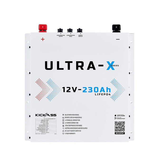 KickAss Ultra-X 12V 230Ah Smart Lithium Slimline Battery