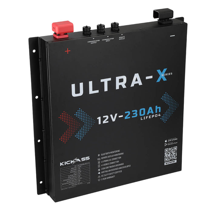 KickAss Ultra-X 12V 230Ah Smart Lithium Slimline Battery