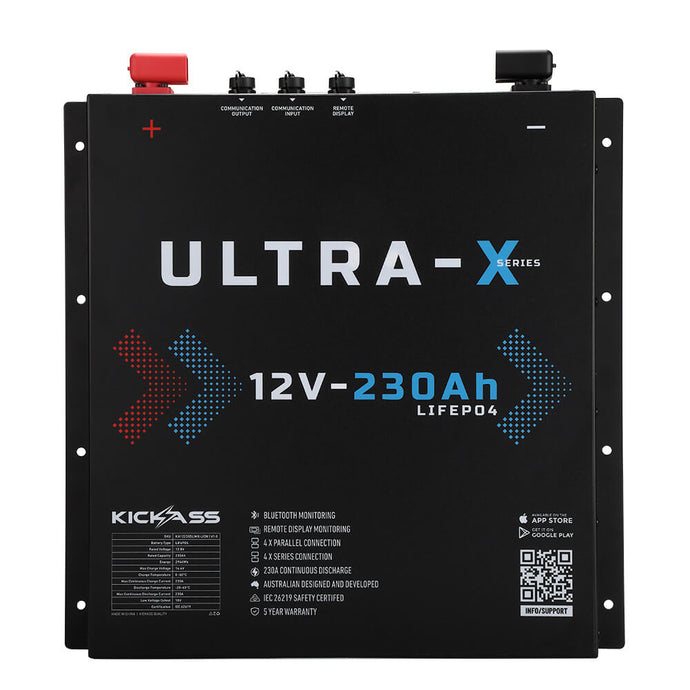 KickAss Ultra-X 12V 230Ah Smart Lithium Slimline Battery