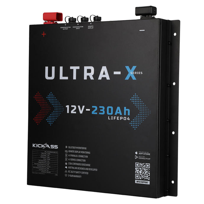 KickAss Ultra-X 12V 230Ah Smart Lithium Slimline Battery