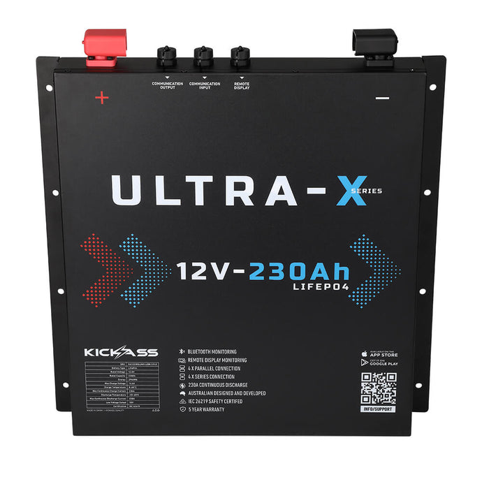 KickAss Ultra-X 12V 230Ah Smart Lithium Slimline Battery