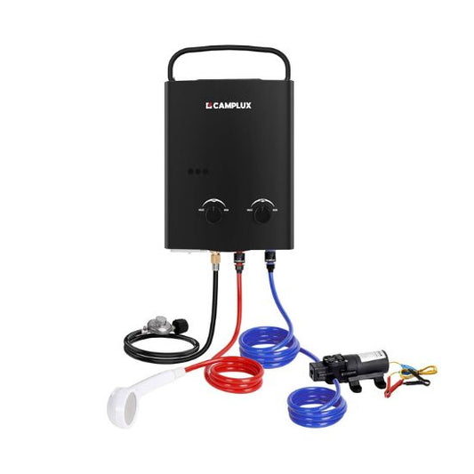 Camplux Propane Off-Grid Portable Water Heater for RV, Trailer & Camper - Black
